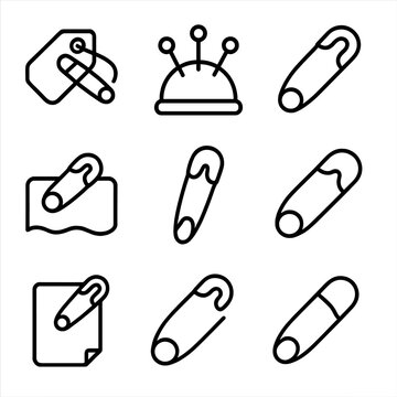 Tip icon paper to icons cushion label vector safety pin clothing fabric