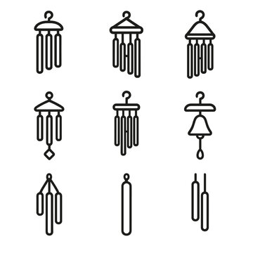 String rod hanging vector icon top chime cylindrical icons tube wind