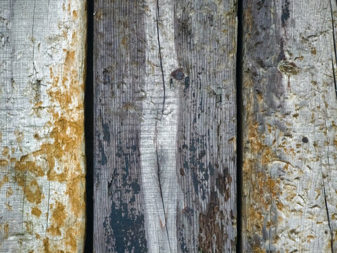 Weathered wooden planks background texture with distressed grain and cracks