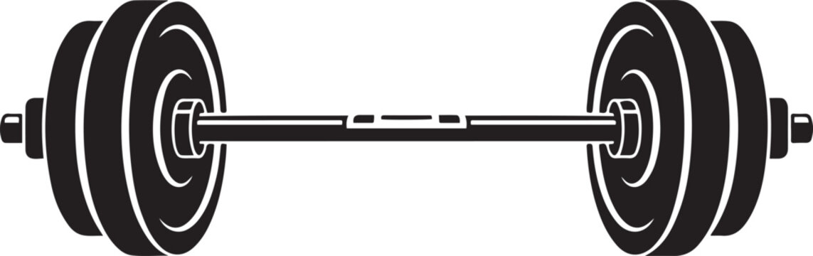 Vector Black and White barbell Plate. Silhouette icon vector