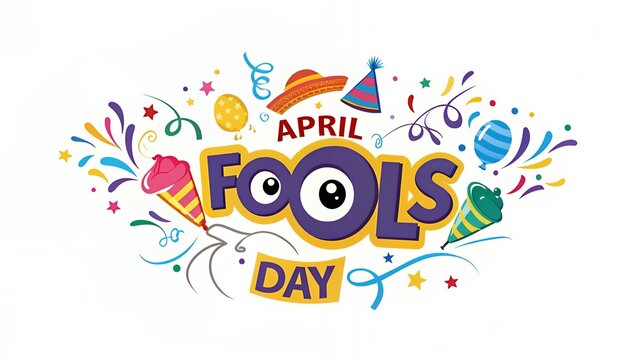 April Fools Day Festive Fun Party Celebration Joke Prank Balloons Confetti Celebration Humor