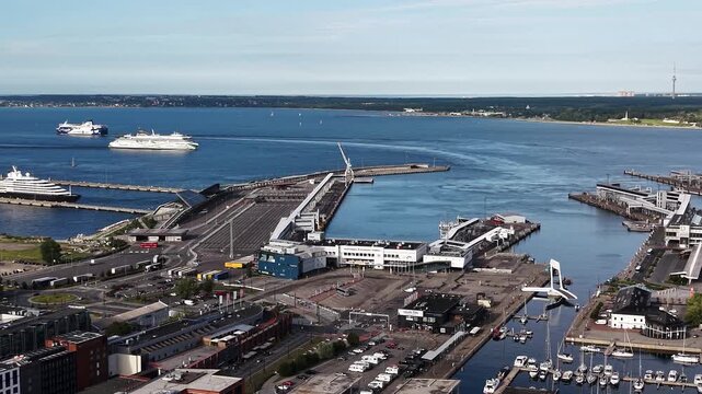 Flight over Passenger Terminal at Tallinn Port, Estonia