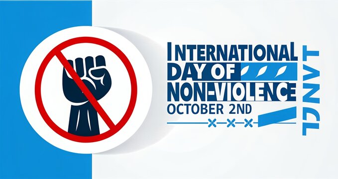 International Day of Non Violence October 2nd Peace No Violence Protest Stop Hands Graphic Design