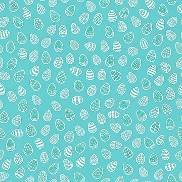 Teal Easter Egg Pattern Background Decorative Pastel Eggs Seamless Texture