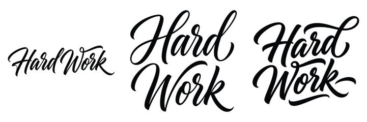 Fototapeta premium Hard-Work Elegant Script Typography Design For Motivational Posters T Shirt Prints Branding And Inspirational Wall Art