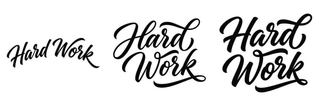Hard-Work Elegant Script Typography Design For Motivational Posters Apparel Branding And Print On Demand Products