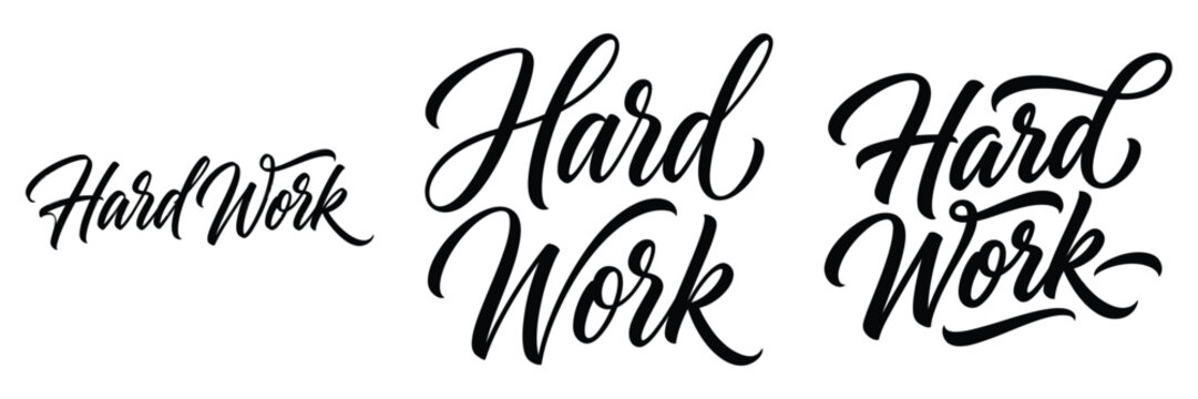 Hard-Work Elegant Script Typography Design For Motivational Posters T Shirt Prints Branding And Inspirational Wall Art