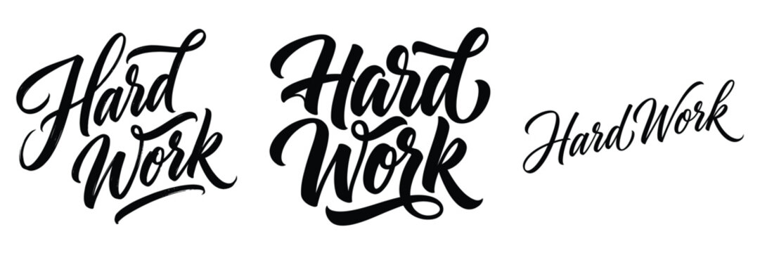 Hard-Work Elegant Brush Script Typography Design For Motivational Posters Apparel Branding And Inspirational Wall Art