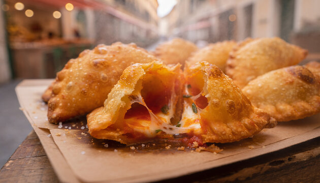 Italian Panzerotti Fried Stuffed Dough