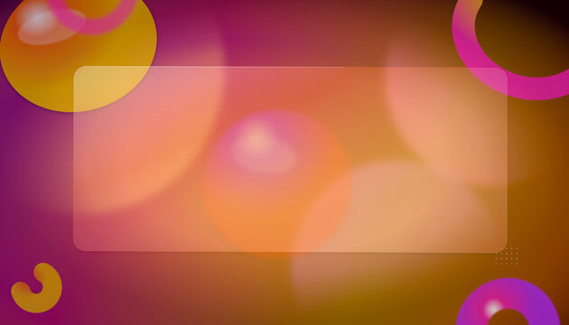 Glassmorphism card background with abstract geometric shapes and bokeh