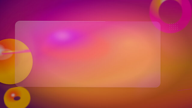 Glassmorphism card background with abstract geometric shapes and gradient