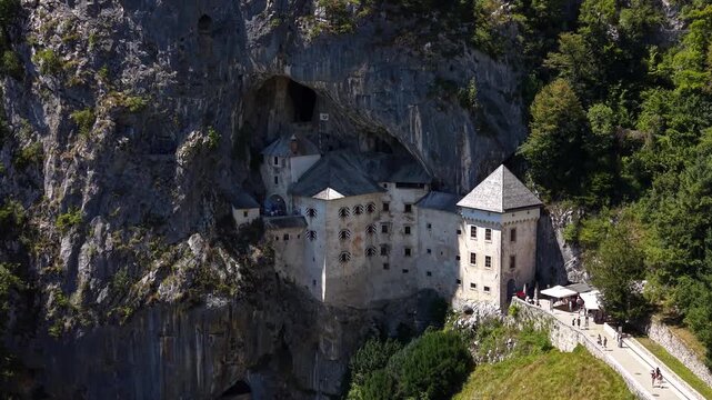 Predjama Castle (Predjamski grad) carved into a cliff face, Slovenia