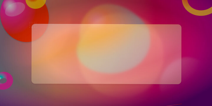 Frosted glass rectangle background with abstract colorful gradient shapes