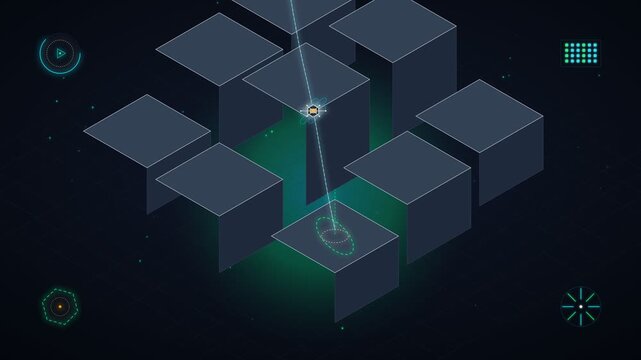 abstract green background of Isometric Delivery Drone Urban Waypoin