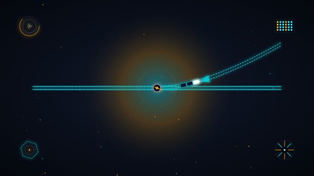 Top Down Railway Track Intersection Switch Node on abstract space background