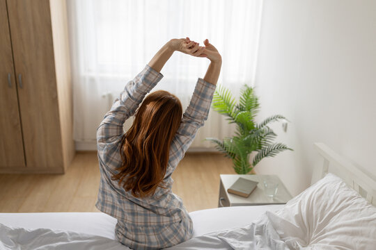 Waking up in the morning in a bright room