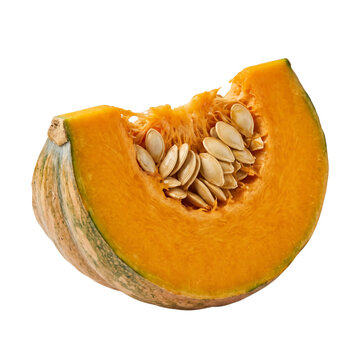 Pumpkin wedge with seeds