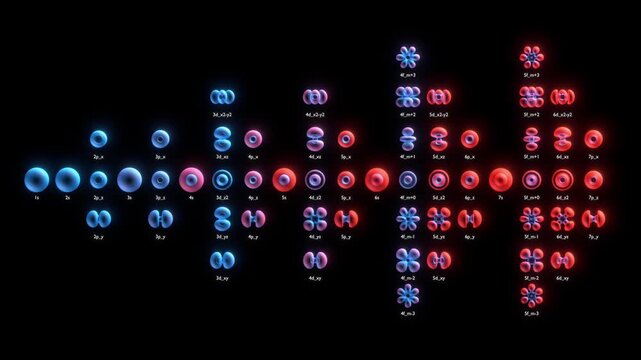 Atomic Orbitals 3D Animation Loop for Quantum Physics Education