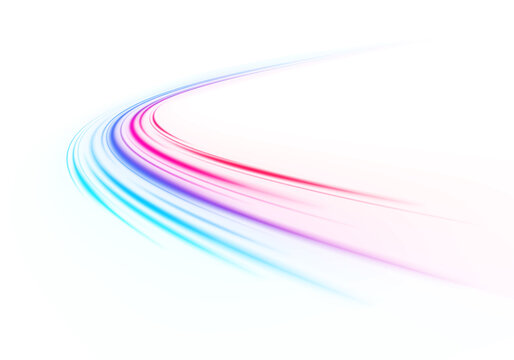 Curved light trails with colorful glowing lines and dynamic streaks.