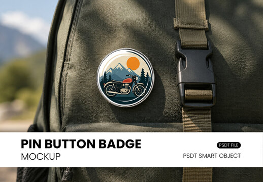 Pin Button Badge Mockup