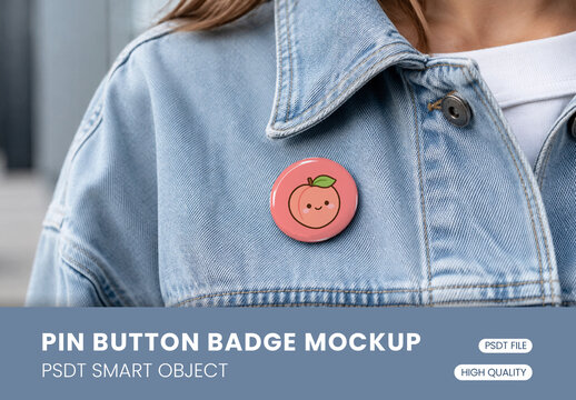 Pin Button Badge Mockup