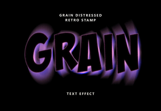 Grain Distressed Retro Stamp Text Effect