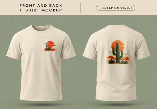 Front and Back T-Shirt Mockup