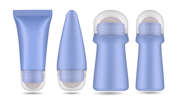 Deodorant and antiperspirant product packaging designs on transparent background