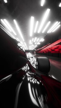 race car on night track