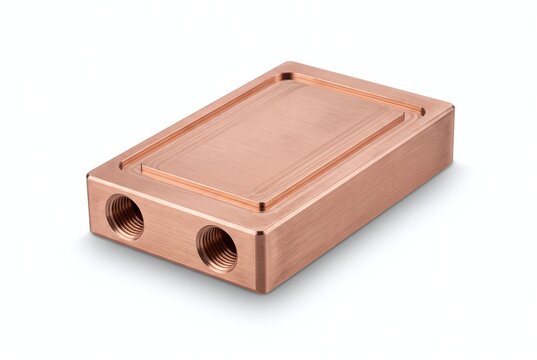 copper water cooling block component for pc hardware isolated product illustration - ai generated