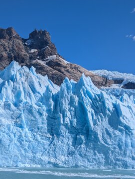 Vertical View of Jagged Blue Ice Seracs at Spegazzini Glacier