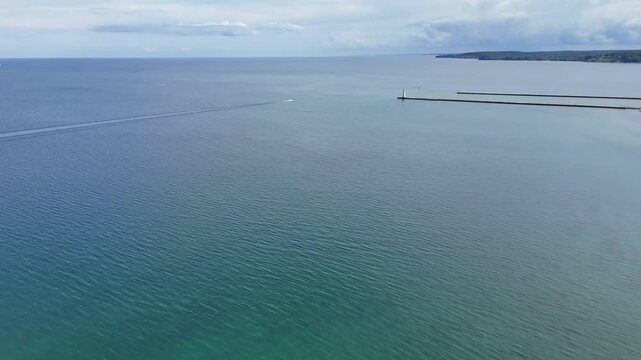 Aerial View of Lake Ontario Sodus Point Harbor, New York