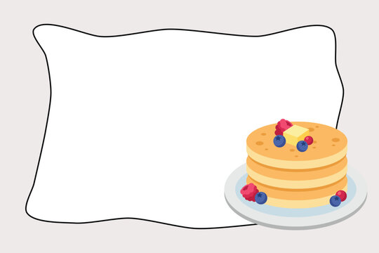 Pancake Stack Background with White Copy Space