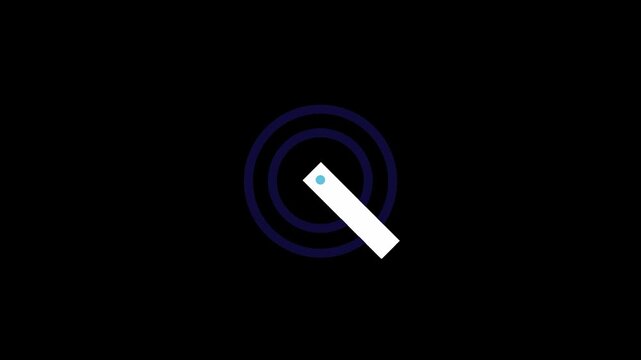 Animated target icon with arrow hitting center with transparent background