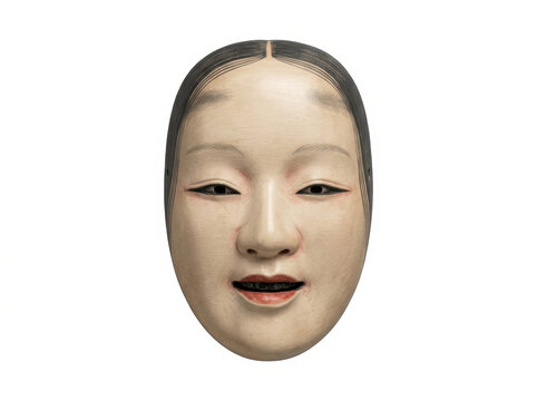 Traditional Japanese Noh Mask 3D Render