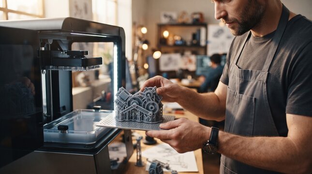 Advanced 3D printing technology accelerating physical prototyping and turning digital designs into tangible products.