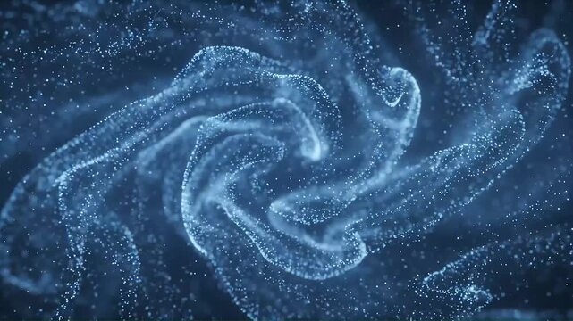 Deep Blue Cosmic Nebula with Glowing Star Dust Clouds and Cinematic Volumetric Lighting in Abstract Space Background
