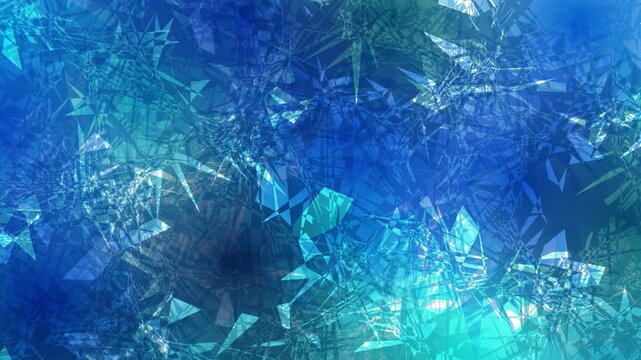 Abstract Blue Geometric Crystallized Textures 4K