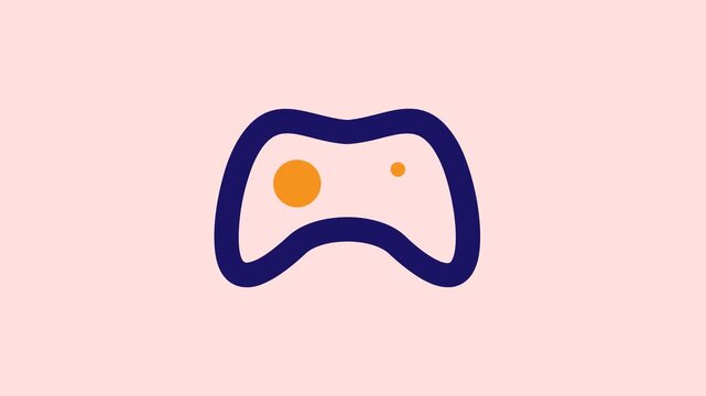 Animated multimedia icons morphing on pink background