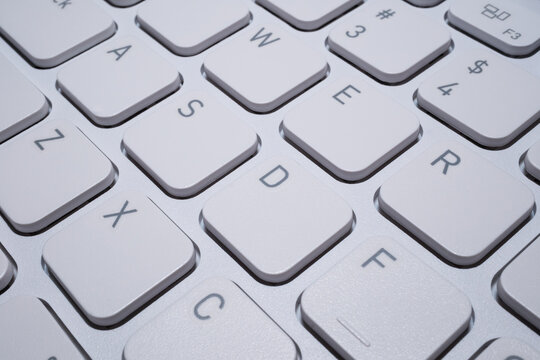 White Keyboard Macro Close-Up Computer Technology Background