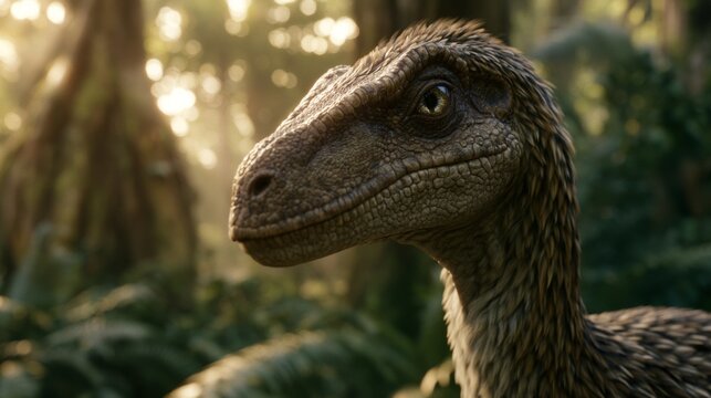 Close-up of a living dinosaur