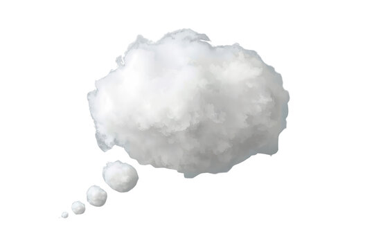 Fluffy white thought bubble cloud