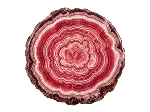 Polished Red Agate Mineral Slice 3D Render