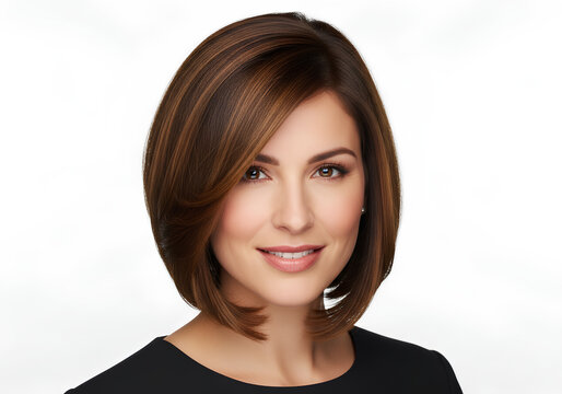 Portrait of a confident smiling businesswoman with stylish bob cut