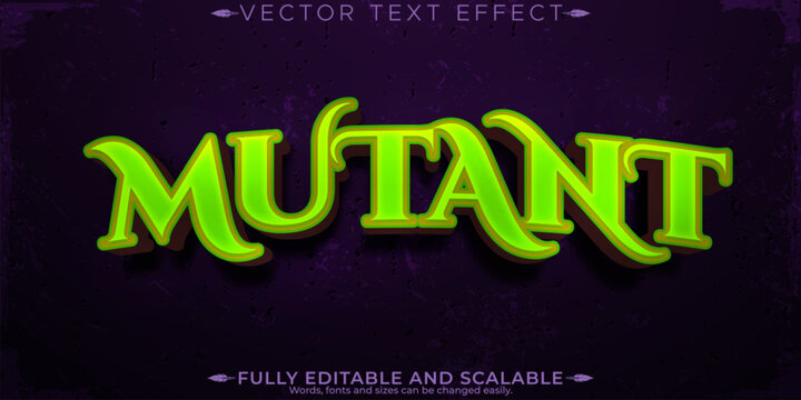 Mutant text effect, editable green and gritty text style