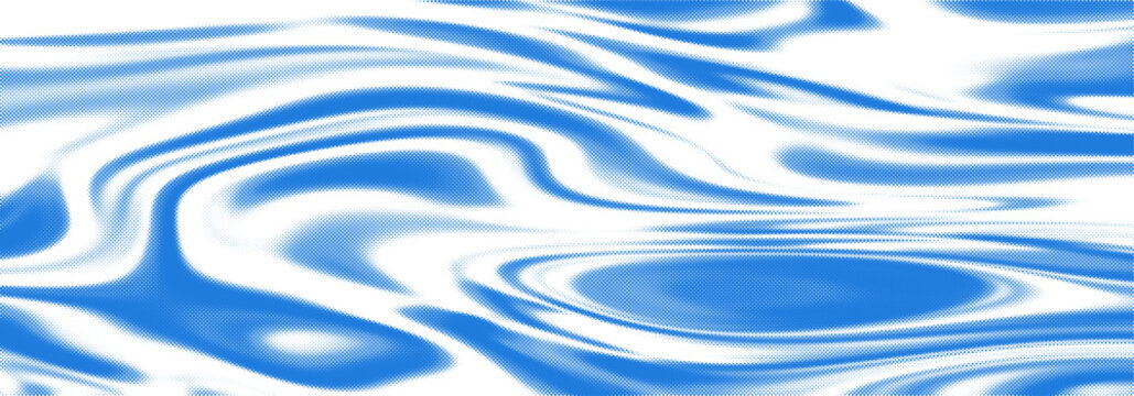 Water Wave Halftone Pattern. Vector Sea Surface Background. Abstract Ocean Water Ripple Texture. Liquid Wavy Rippled Aqua Effect.