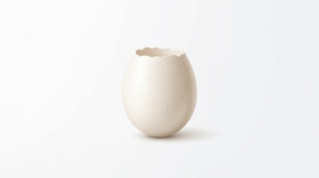 Empty broken eggshell isolated on white background as a cracked graphic element for design