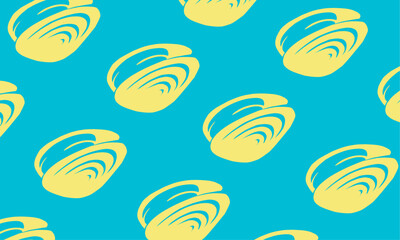 Oyster Seamless Pattern. Handdrawn Shell Seafood Illustration. © Zayyan 