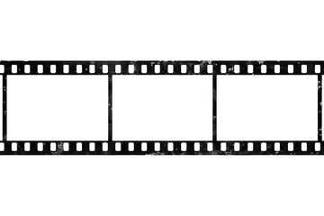Fototapeta premium Black film strip frame with three blank image panels