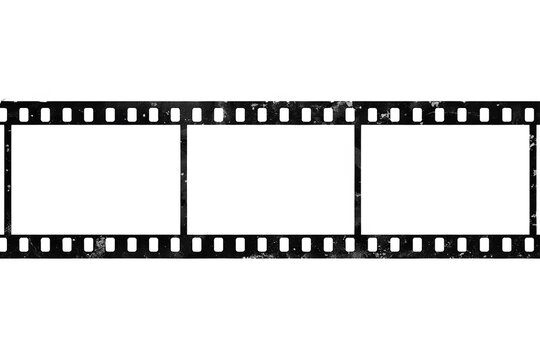Black film strip frame with three blank image panels